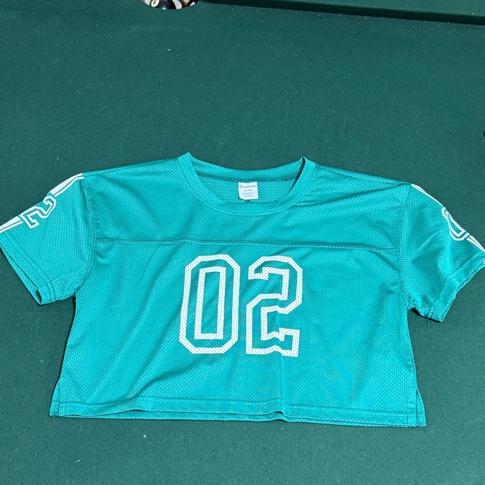 Green Cropped Sports Shirt